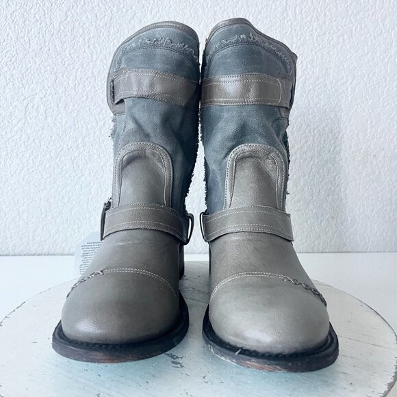 NEW Lane DUSTOFF Gray Womens Cowboy Boots 8.5 Western Cowgirl Short Ankle Bootie - Picture 6 of 12